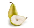 Pears Close-Up, Two, Cut and Whole Ã¢â¬â Italian Cultivar `Pera Coscia` Pyrus Communis